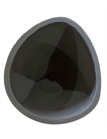 Vase Ellipse terre noire grattée