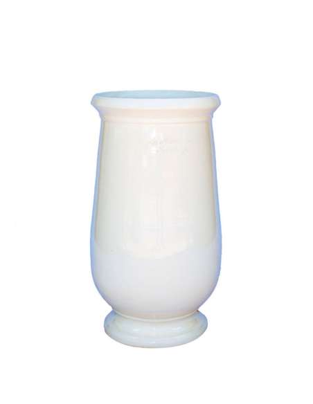 Pure white color glazed oil jar