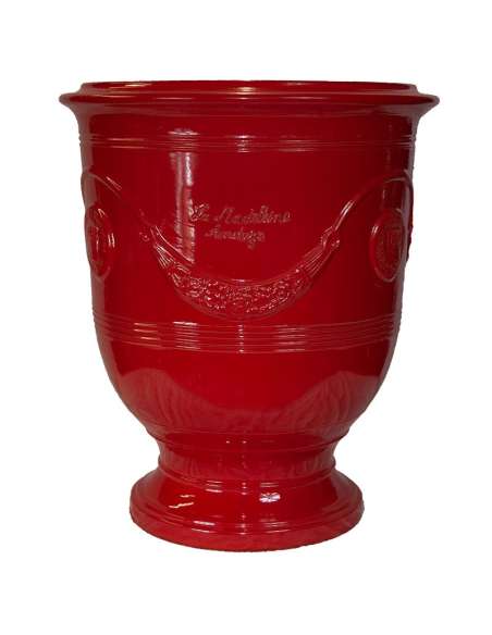 Anduze vase color glazed tomato red