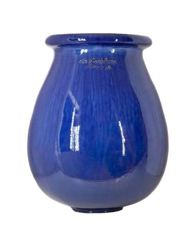 Drop shape traditional blue glazed Biot jar H70