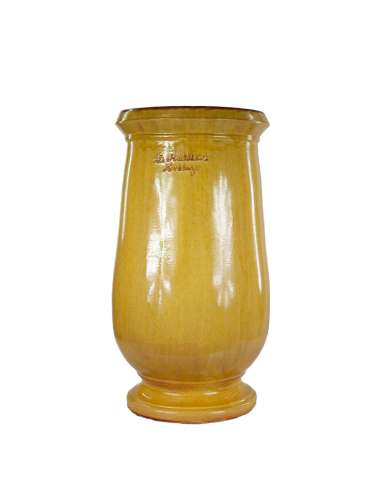Traditional yellow glazed oil jar