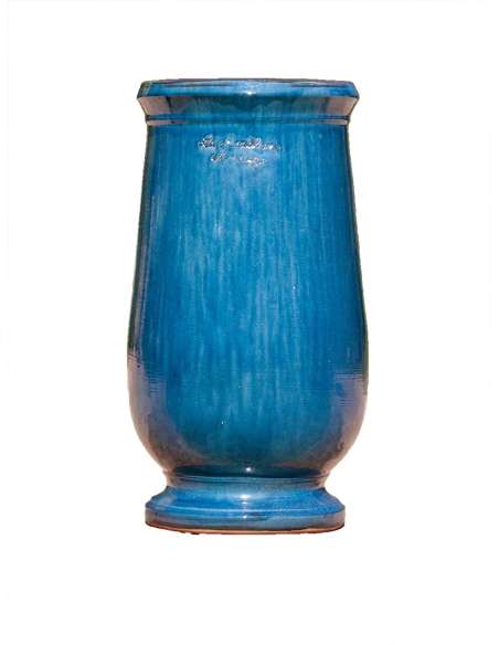 Traditional blue lavender glazed oil jar