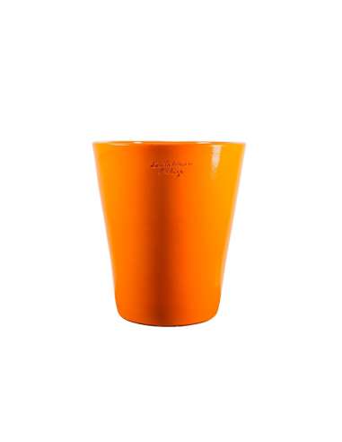 Orange glazed Mazagran garden pot