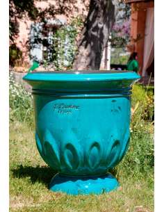 Turquoise patina tulip vase