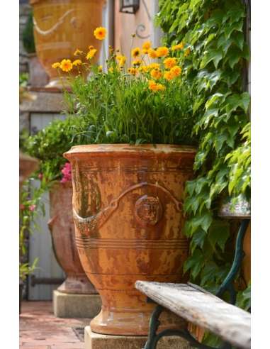 Antique flame finish Anduze vase