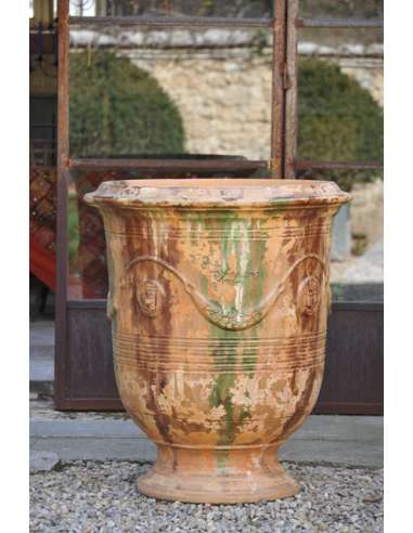 Antique flame finish Anduze vase