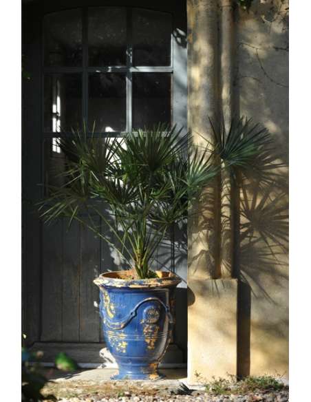 Antique blue finish Anduze pot