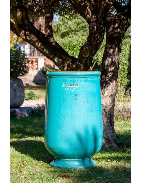 Jarre à huile patine turquoise